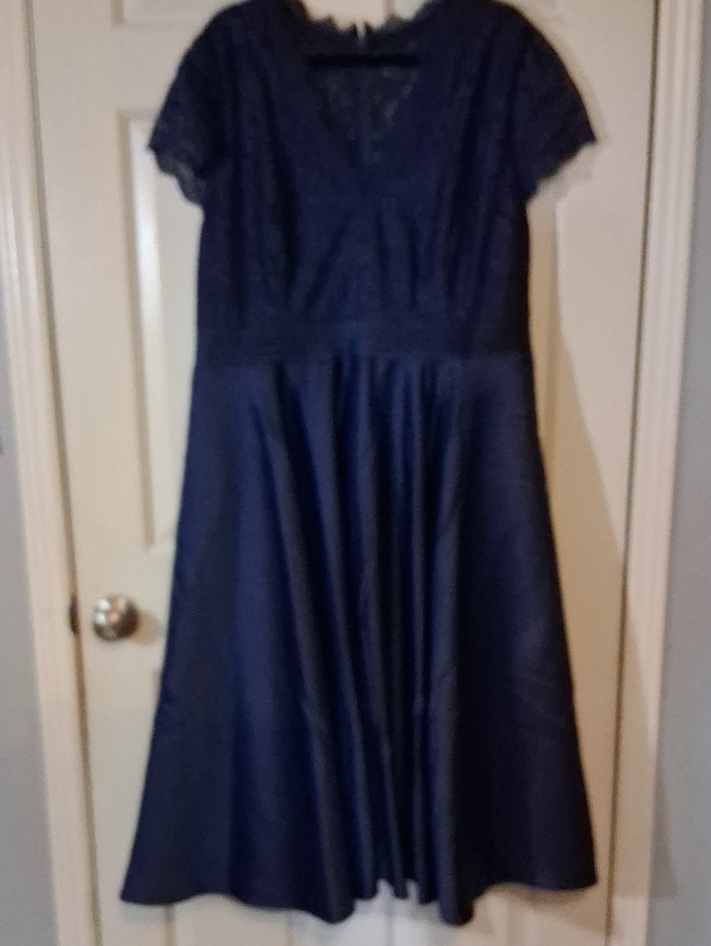 Ever Pretty Navy Lace Bodice A-Line Prom Dress